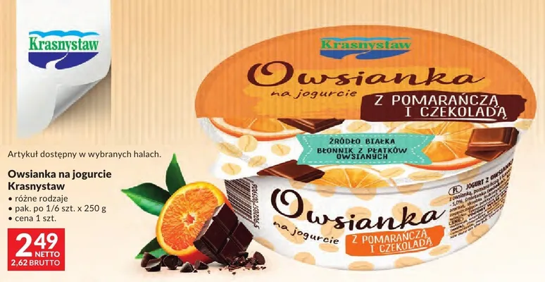 Owsianka na jogurcie Krasnystaw różne rodzaje promocja w Makro