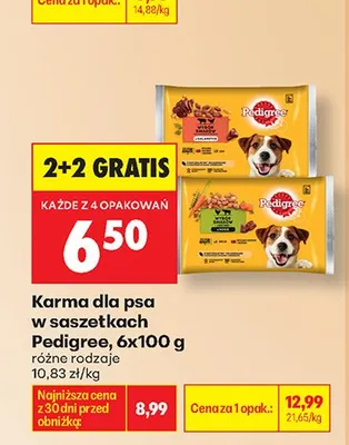 Karma dla psa w saszetkach Pedigree 6-pak promocja w Biedronka