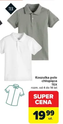 Koszulka polo chłopięca TEX rozm. od 4 do 14 lat promocja w Carrefour