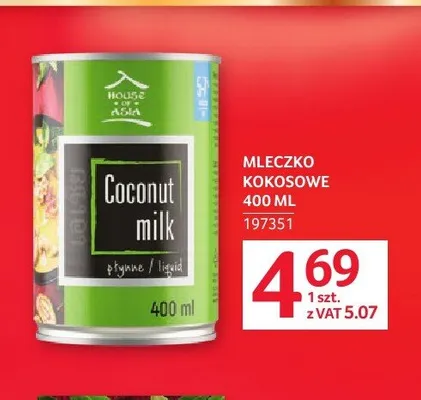 Mleczko kokosowe HOUSE OF ASIA promocja w Selgros