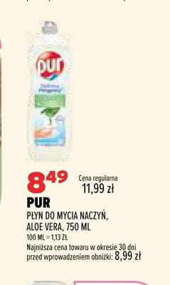 Płyn do mycia naczyń Aloe Vera Pur promocja w Drogerie Natura