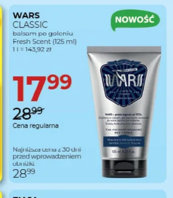Balsam po goleniu Wars Classic Fresh Scent promocja w Drogerie Jawa