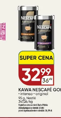 Kawa rozpuszczalna Nescafé Gold intenso promocja w Chata Polska