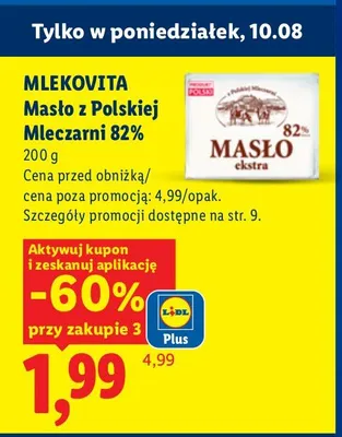 Masło z Polskiej Mleczarni 82% Mlekovita promocja w Lidl