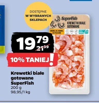 Krewetki białe gotowane SuperFish promocja w Netto