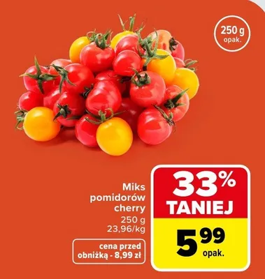Miks pomidorów cherry promocja w Carrefour