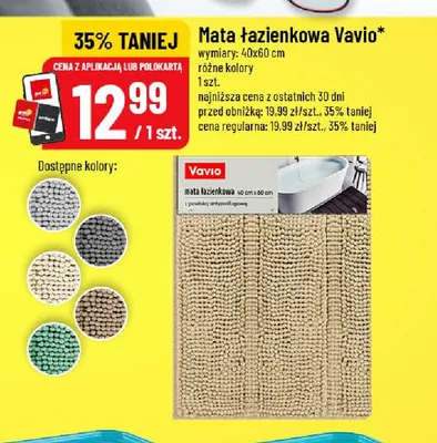 Mata łazienkowa Vavio 40x60 cm promocja w POLOmarket