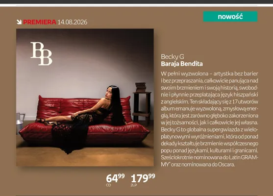 Płyta winylowa 2LP Becky G Baraja Bendita promocja w Empik