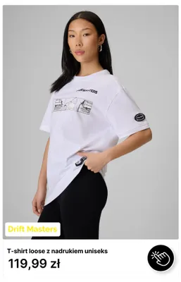 T-shirt loose z nadrukiem uniseks Drift Masters promocja w 4F