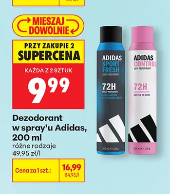 Dezodorant w spray'u Adidas promocja w Biedronka