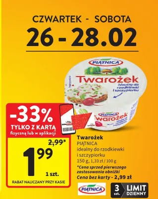 Twarożek idealny do rodzokiewki i szczypiorku promocja w Intermarche