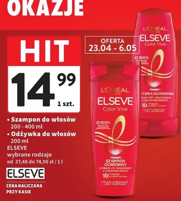 Odżywka do włosów Elseve wybrane rodzaje 200ml promocja w Intermarche