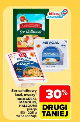 Ser sałatkowy kozi owczy Manouri Mevgal promocja w Carrefour Market