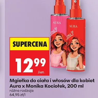 Mgiełka do ciała i włosów dla kobiet Aura x Monika Kociołek 200ml promocja w Biedronka