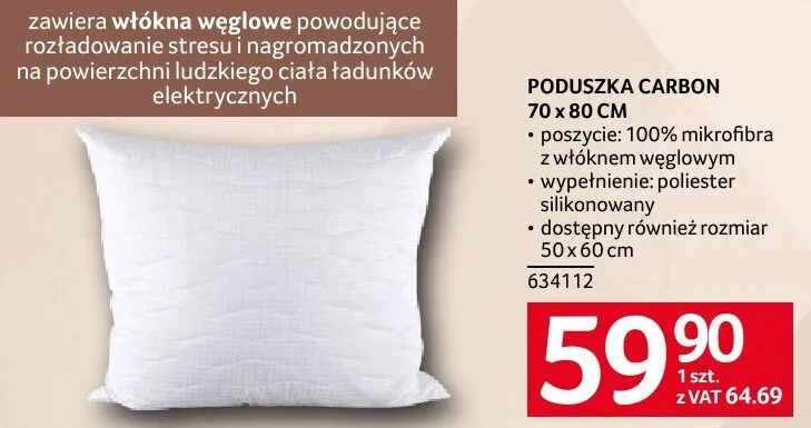 Poduszka CARBON 70 x 80 CM promocja w Selgros