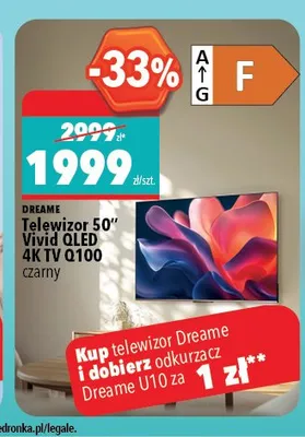 Telewizor 50" Dreame Vivid QLED 4K TV Q100 czarny promocja w Biedronka Home