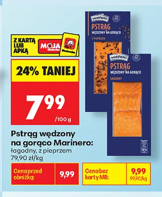 Pstrąg wędzony na gorąco z pieprzem Marinero promocja w Biedronka