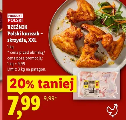 Polski kurczak skrzydła XXL Rzeźnik promocja w Lidl