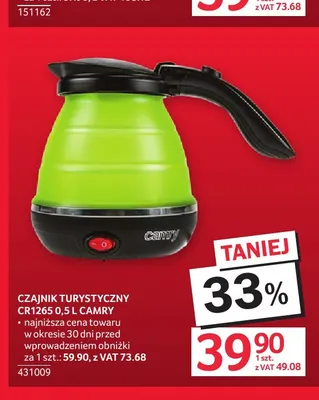 Czajnik turystyczny CR1265 0,5 l Camry promocja w Selgros