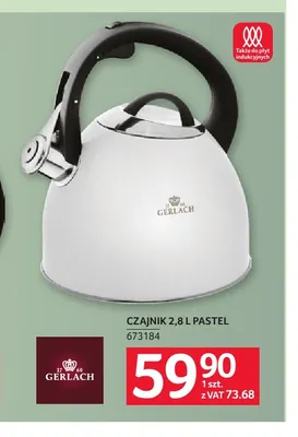 Czajnik 2,8 l Pastel Gerlach promocja w Selgros