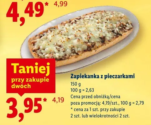 Zapiekanka z pieczarkami promocja w Lidl