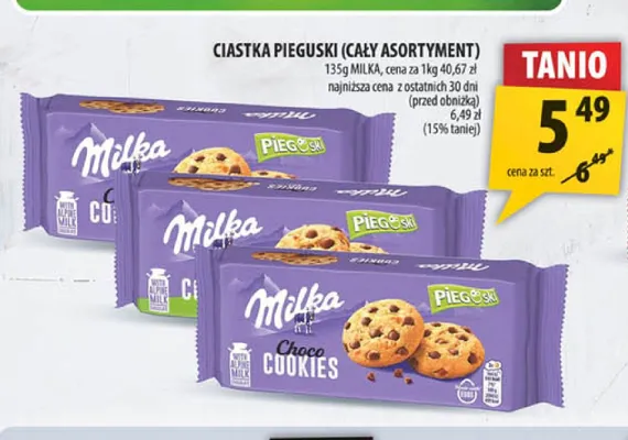 Ciastka Pieguski Milka Choco Cookies promocja w Arhelan