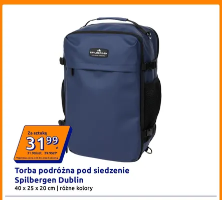 Torba podróżna pod siedzenie Spilbergen Dublin 40x25x20 cm promocja w Action
