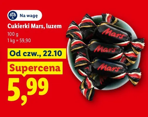 Cukierki Mars luzem promocja w Lidl