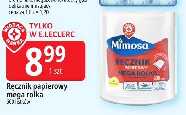Ręcznik papierowy Mimosa mega rolka promocja w Leclerc