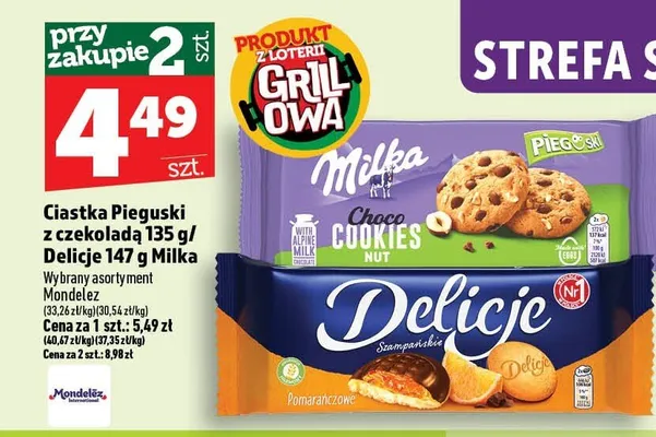 Ciastka Delicje Szampańskie Milka promocja w TOPAZ