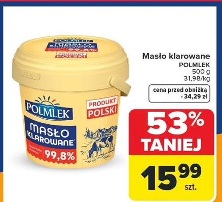 Masło klarowane Polmlek promocja w Carrefour Market
