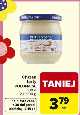 Chrzan tarty chrzan-horseradish promocja w Carrefour Market