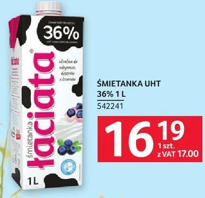 Śmietanka UHT Łaciate 36% 1 l promocja w Selgros