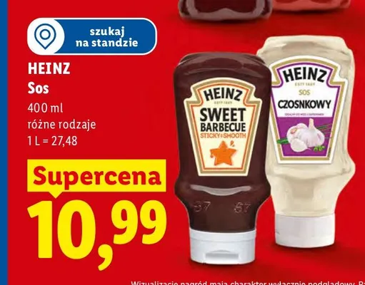 Sos czosnkowy Heinz promocja w Lidl