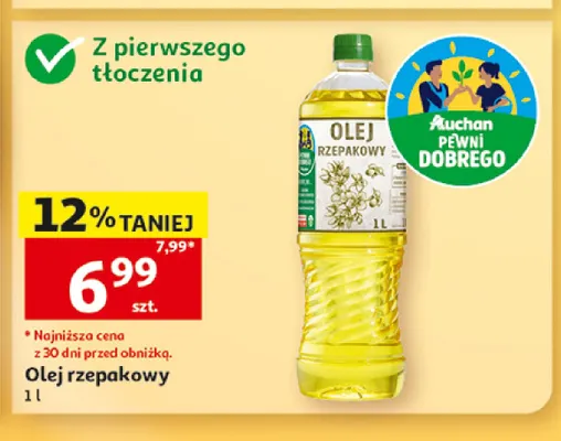 Olej rzepakowy Auchan Pewni Dobrego promocja w Auchan