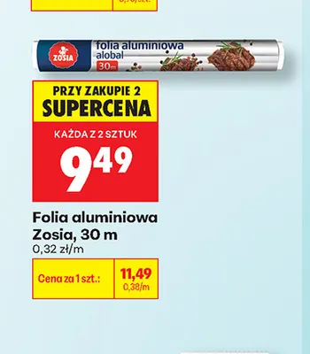 Folia aluminiowa Zosia 30 m promocja w Biedronka