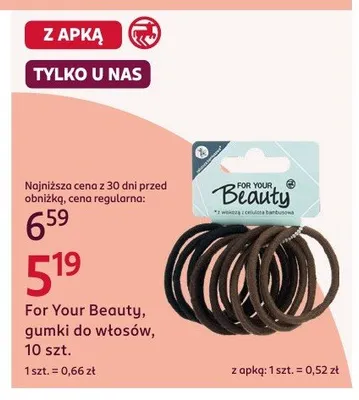 Gumki do włosów For Your Beauty promocja w Rossmann