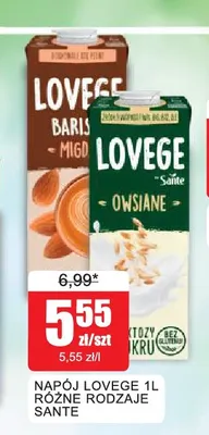 Napój Lovege barista migdał Sante promocja w Bingo