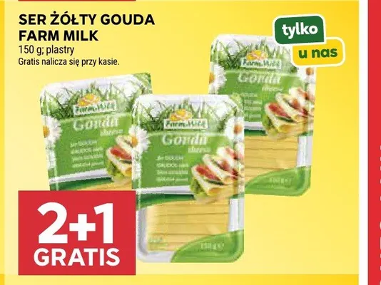 Ser żółty Gouda Farm Milk promocja w Stokrotka