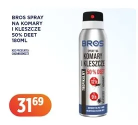 Spray na komary i kleszcze Bros 50% DEET promocja w Leo Market