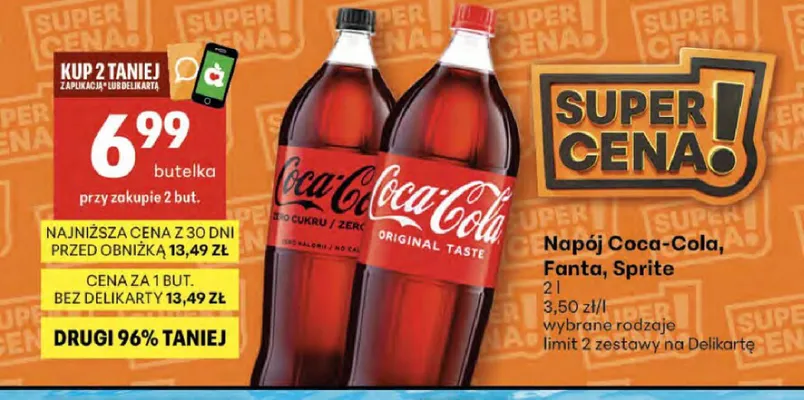 Napój Coca-Cola, Fanta, Sprite promocja w Delikatesy Centrum
