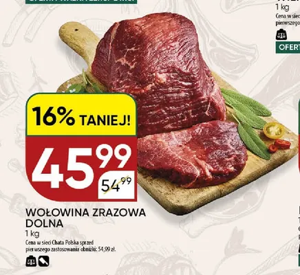 Wołowina zrazowa dolna promocja w Chata Polska