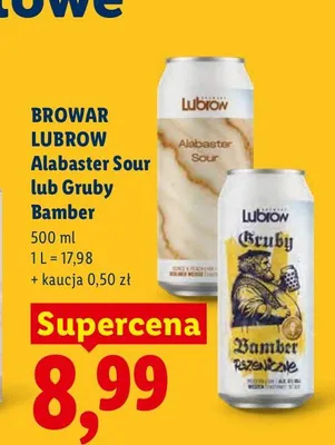 Piwo Browar Lubrow Gruby Bamber promocja w Lidl
