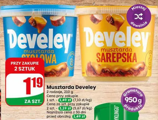 Musztarda stolowa Develey promocja w Dino