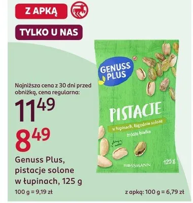 Pistacje solone w łupinach promocja w Rossmann