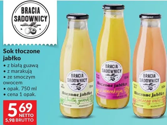 Sok tłoczone jabłko z białą guawą promocja w Makro