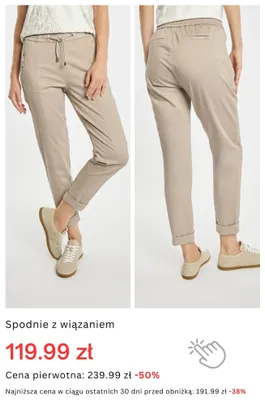 Spodnie z wiązaniem promocja w Monnari