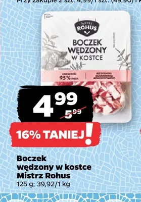 Boczek wędzony w kostce Mistrz Rohus promocja w Netto
