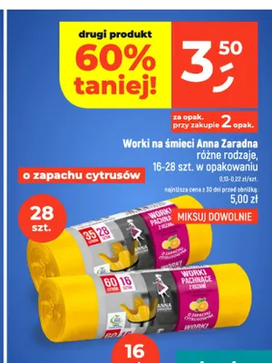 Worki na śmieci o zapachu cytrusów 35 l Anna Zaradna promocja w Dealz