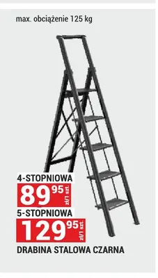 Drabina stalowa czarna 5-stopniowa promocja w Merkury Market